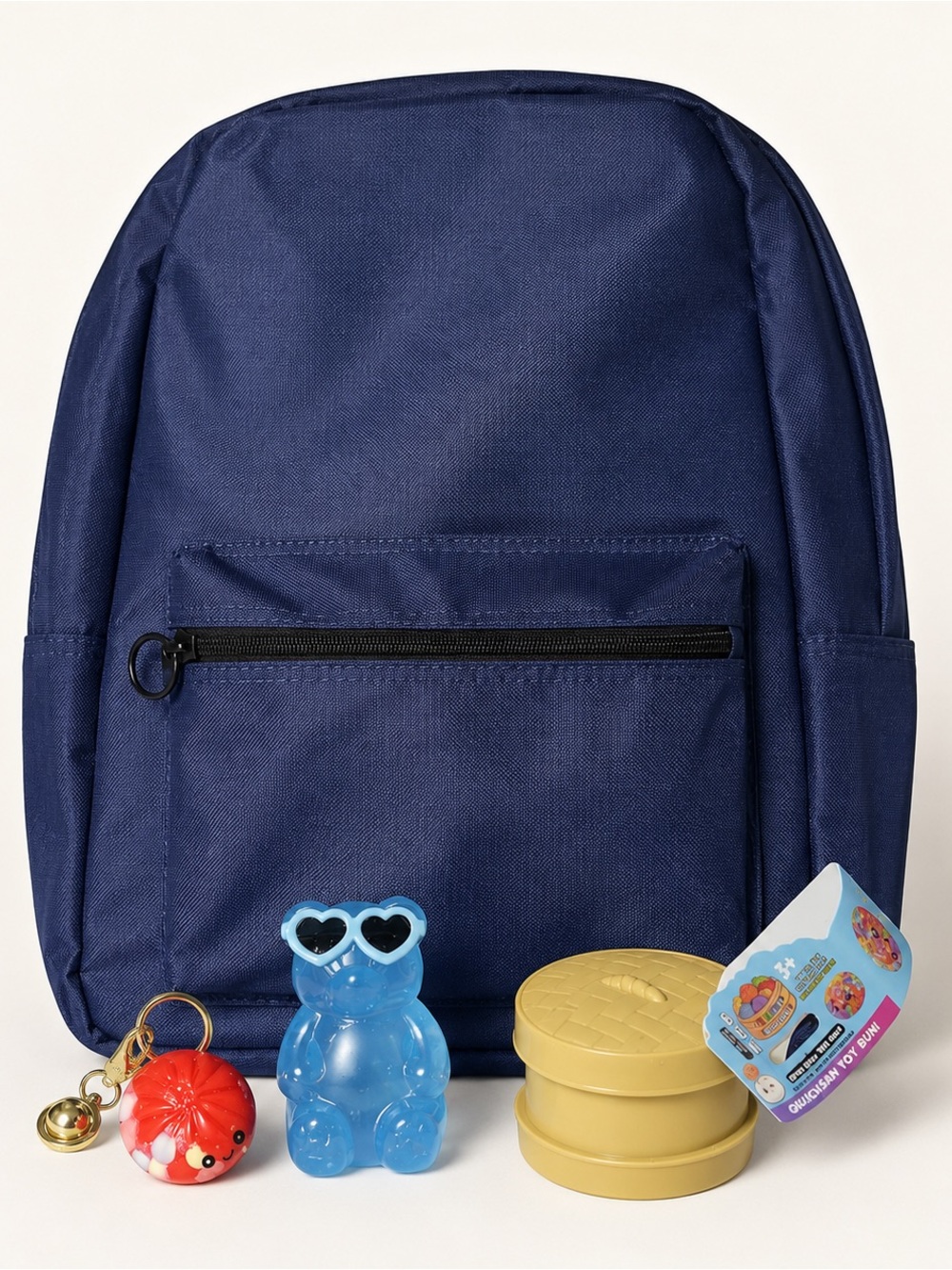 Navy Backpack Sensory Fidget Toy Bundle Bear Squishy Cute Keychain Kids